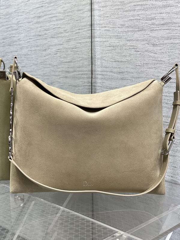 Dior Hobo Bag Large Silver Suede