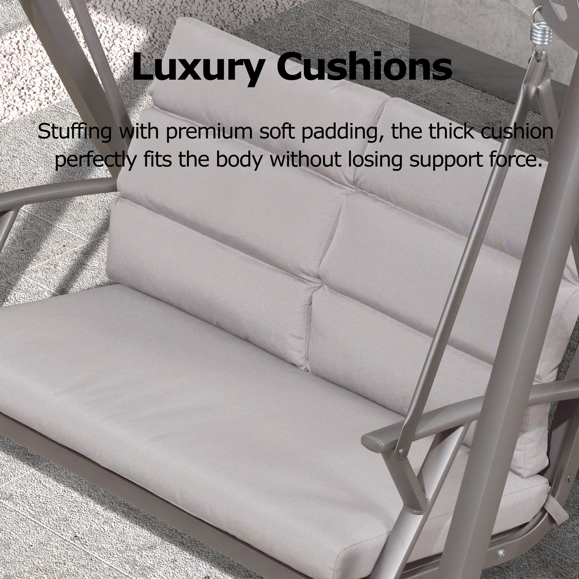 Modern Patio Swing Chair with Canopy 2 Person Yard Hammock Swing