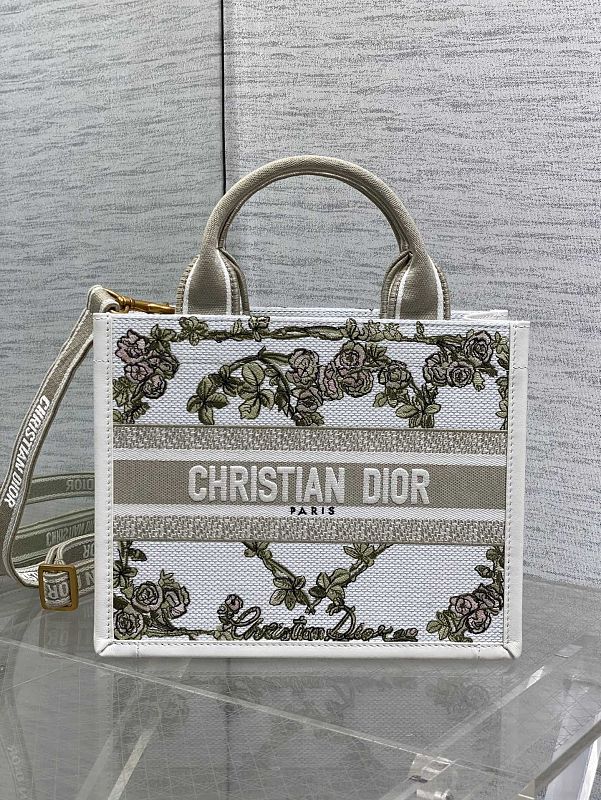 Dior Book Tote Small Green Garden