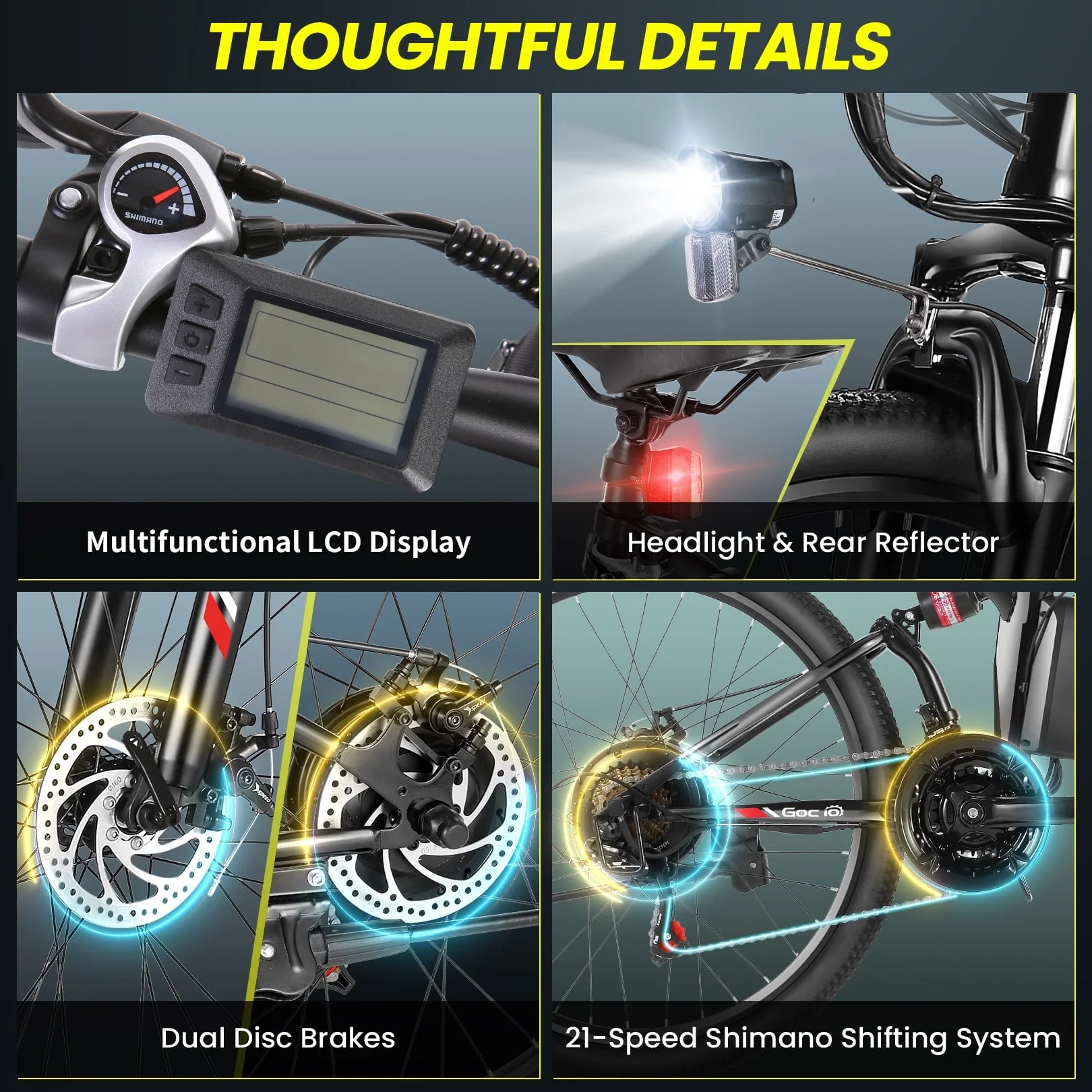 Gocio 26in Folding Electric Mountain Bike, 500W, Full Suspension