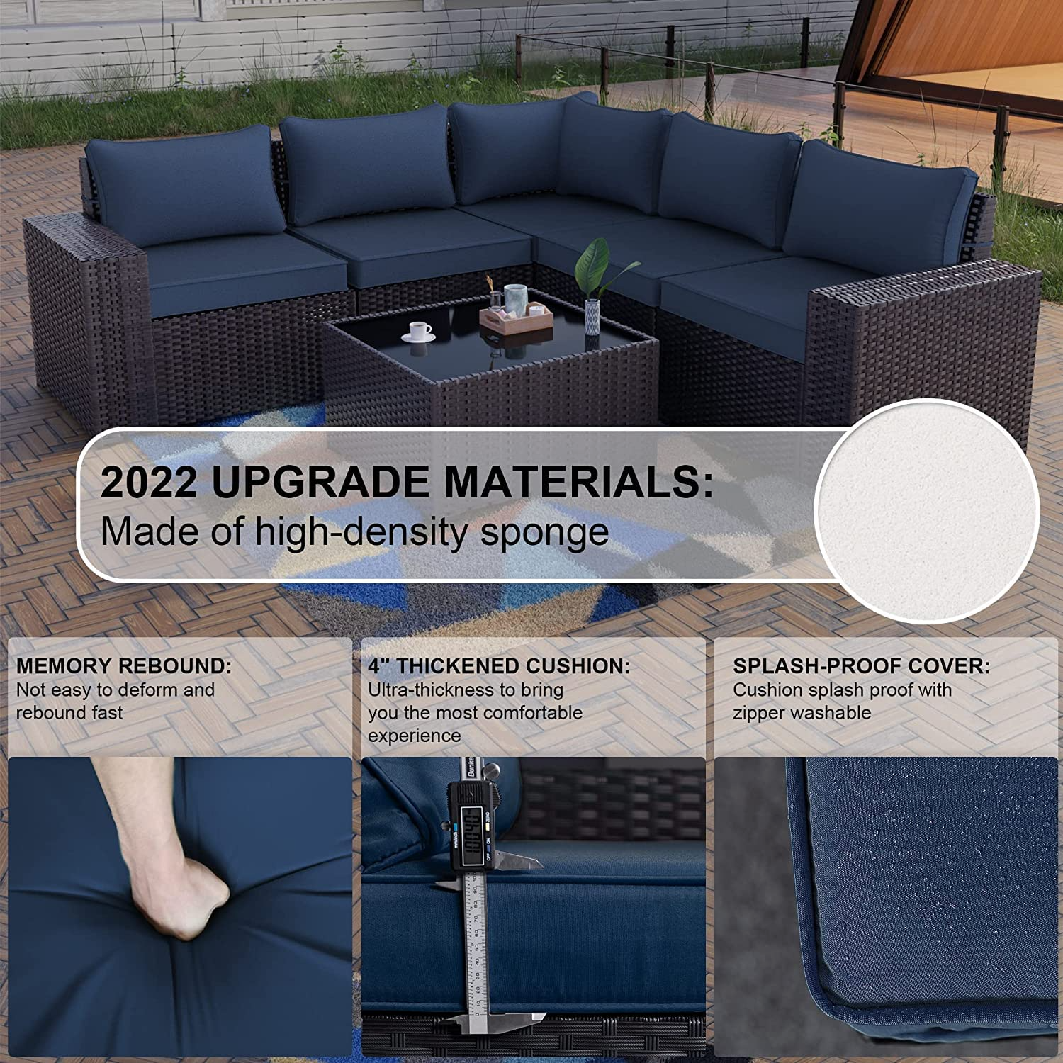 Outdoor Patio Furniture Set 12 Pcs Sectional Rattan Sofa Set