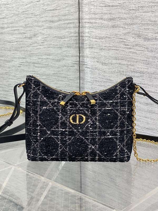 Dior Caro Shoulder Bag Black Oblique
