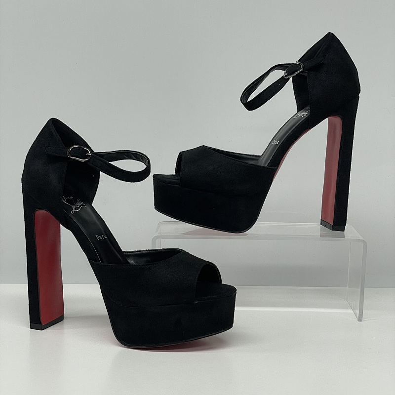 Christian Louboutin CL8993 Black Red Sole Platform Pumps
