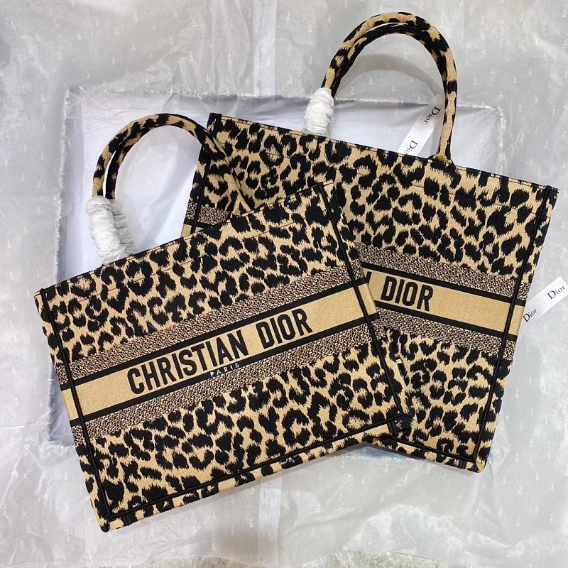 Dior Large Book Tote Leopard