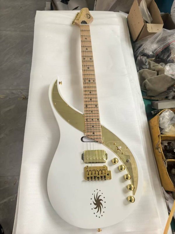 Top Sky III Emperor Electric Guitar White Quilted Maple Top 29 Frets Scalloped