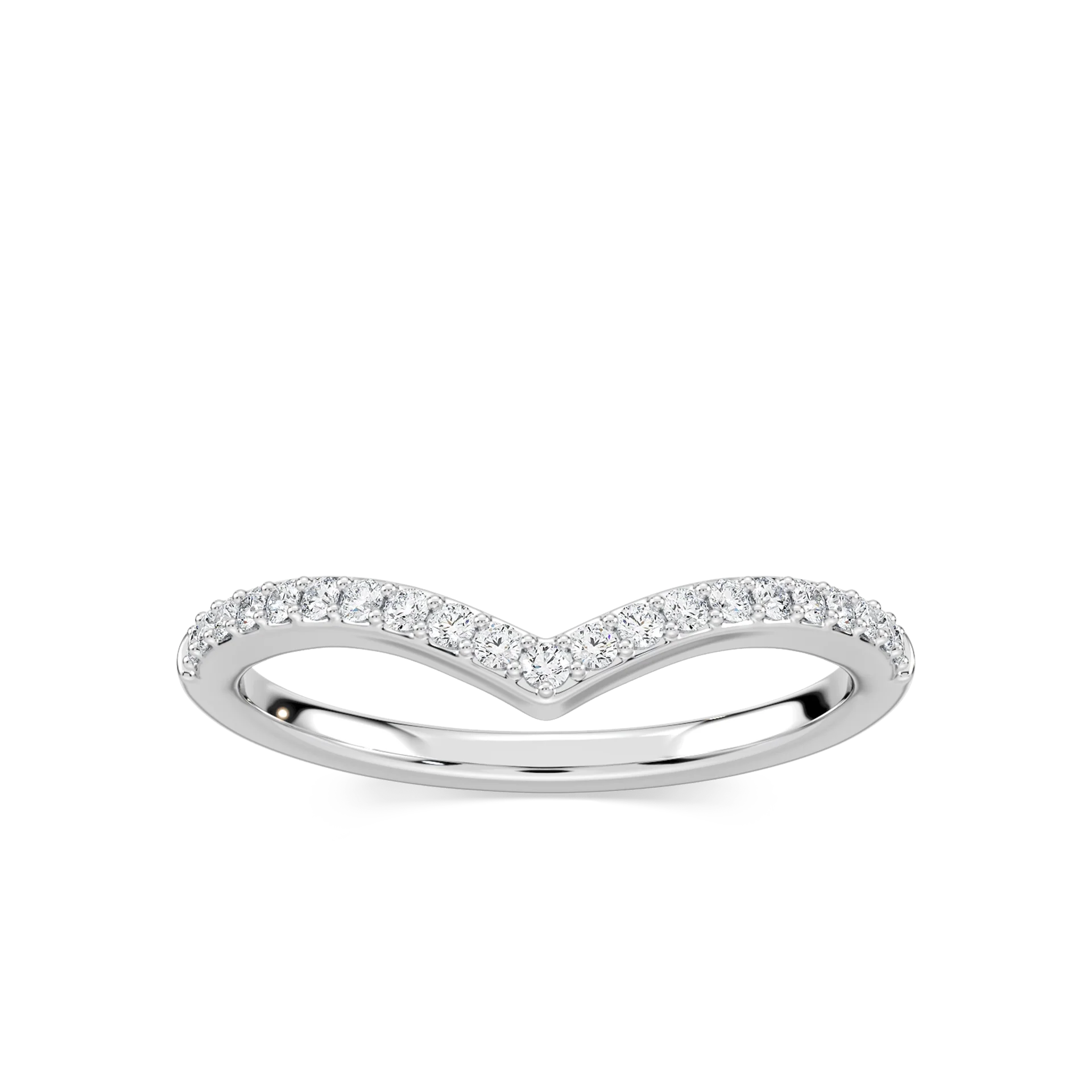 Lyla 1/6 ctw Round Lab Grown Diamond Chevron Curved Band