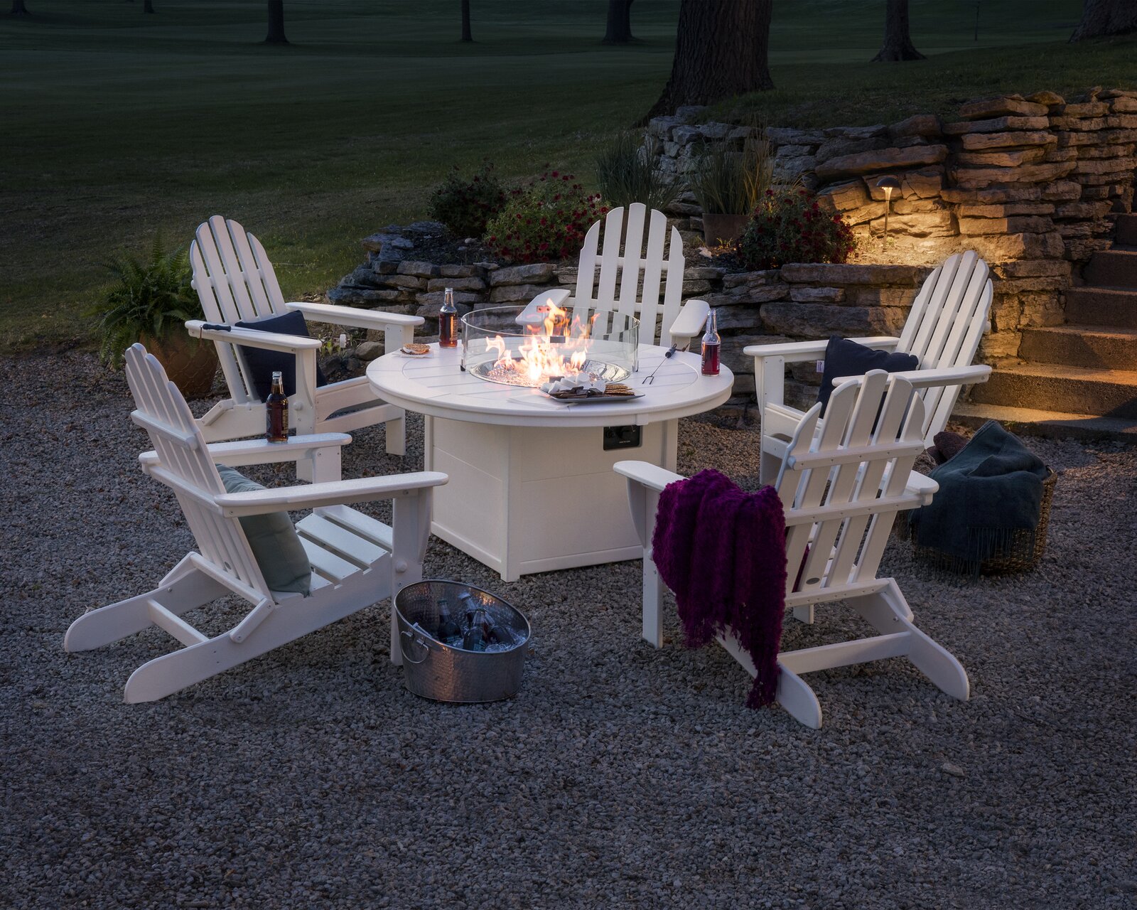 23.75'' H x 48'' W Polyresin Fire Pit Table