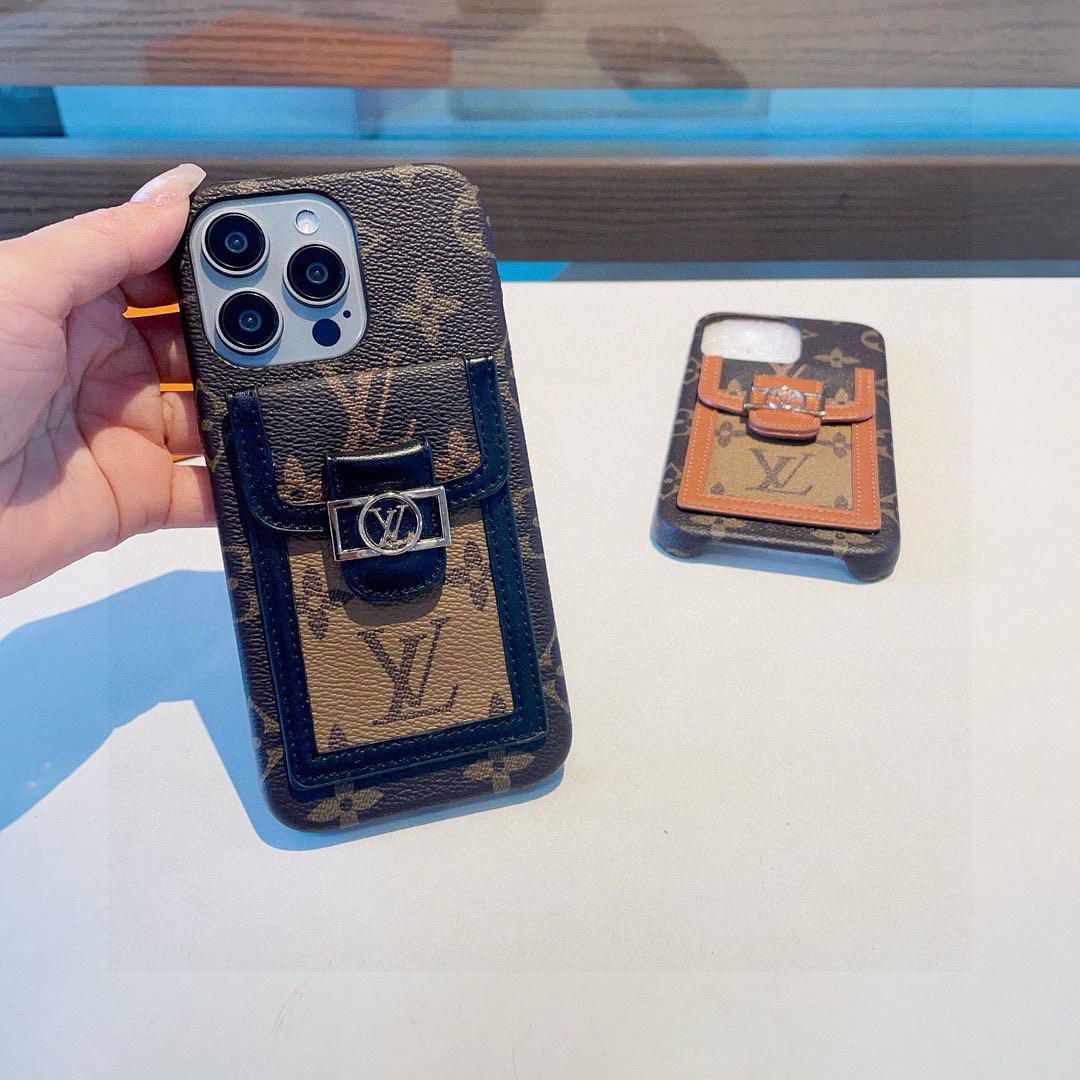 Louis Vuitton Monogram Flip Card Holder Wallet Phone Case
