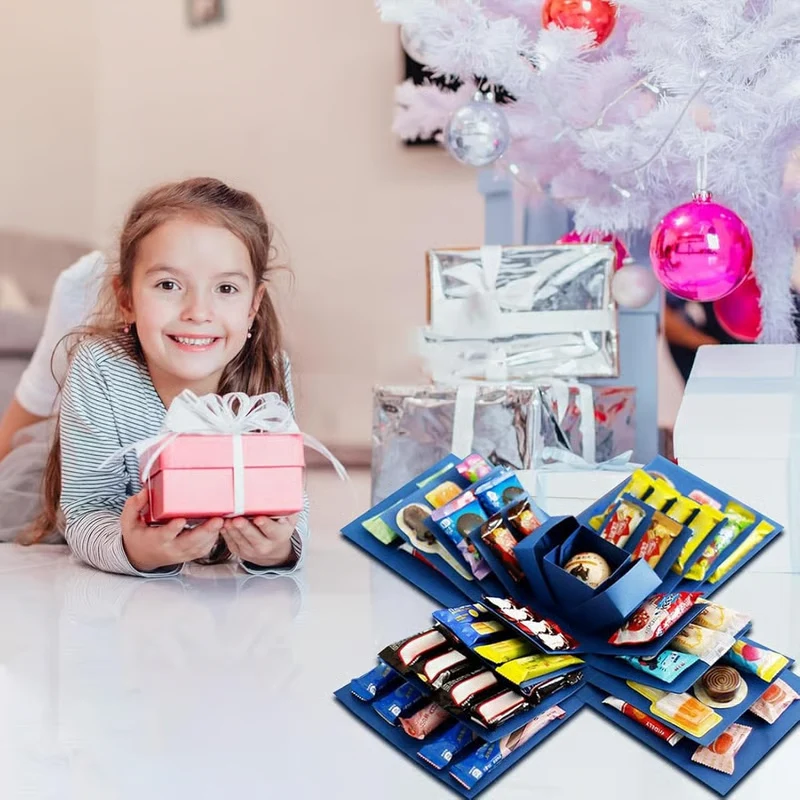 🎅💸 2025 Creative Christmas Gift Box🎁5-Story Surprise Explosion Gift Box with Ribbon