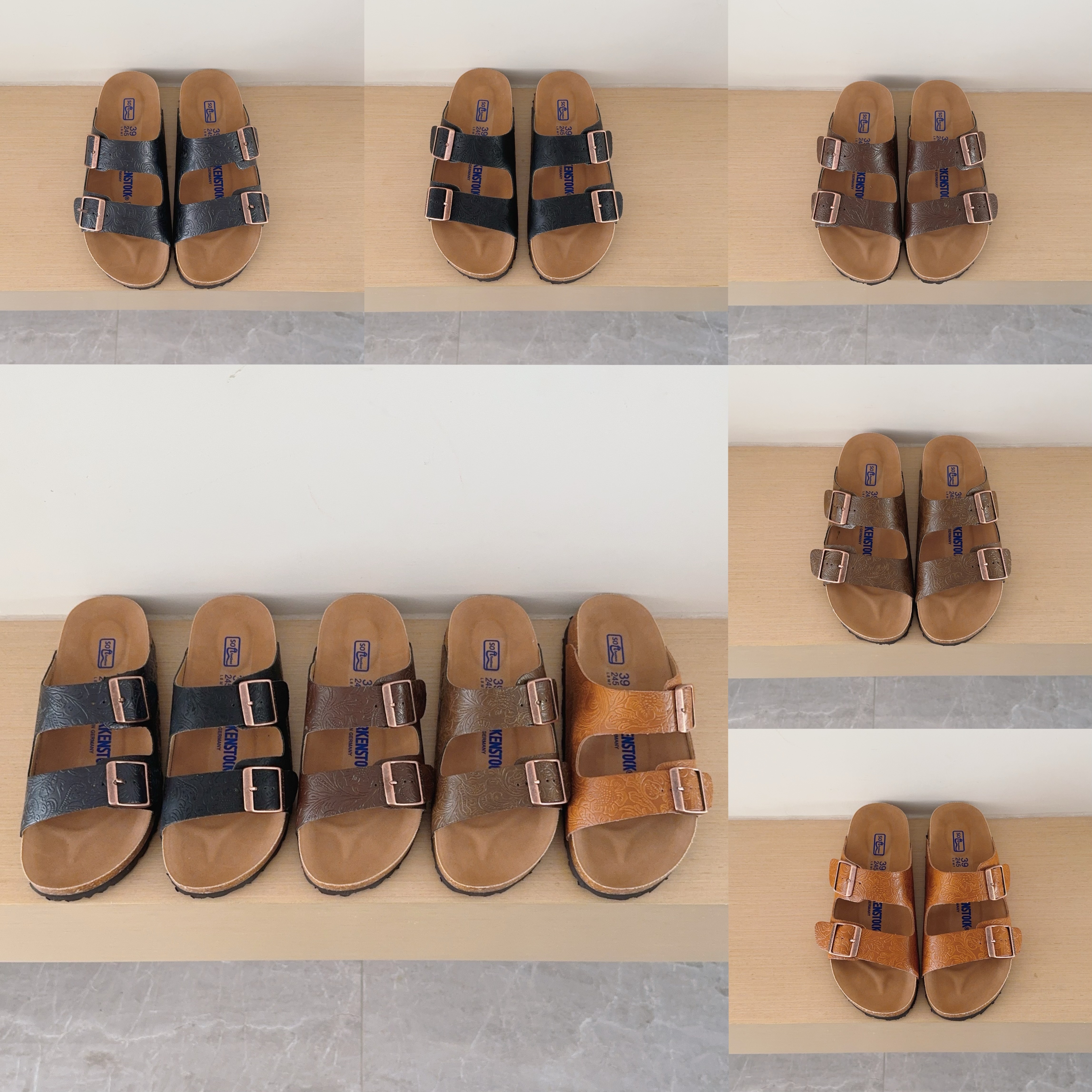 UGG Kids Leather Chevron Series Birken-Style Two-Strap Sandals Adult And Kids