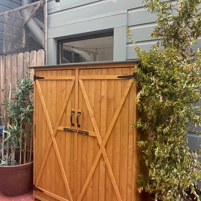 4.5x1.5 ft Solid Wood Lean-To Tool Shed