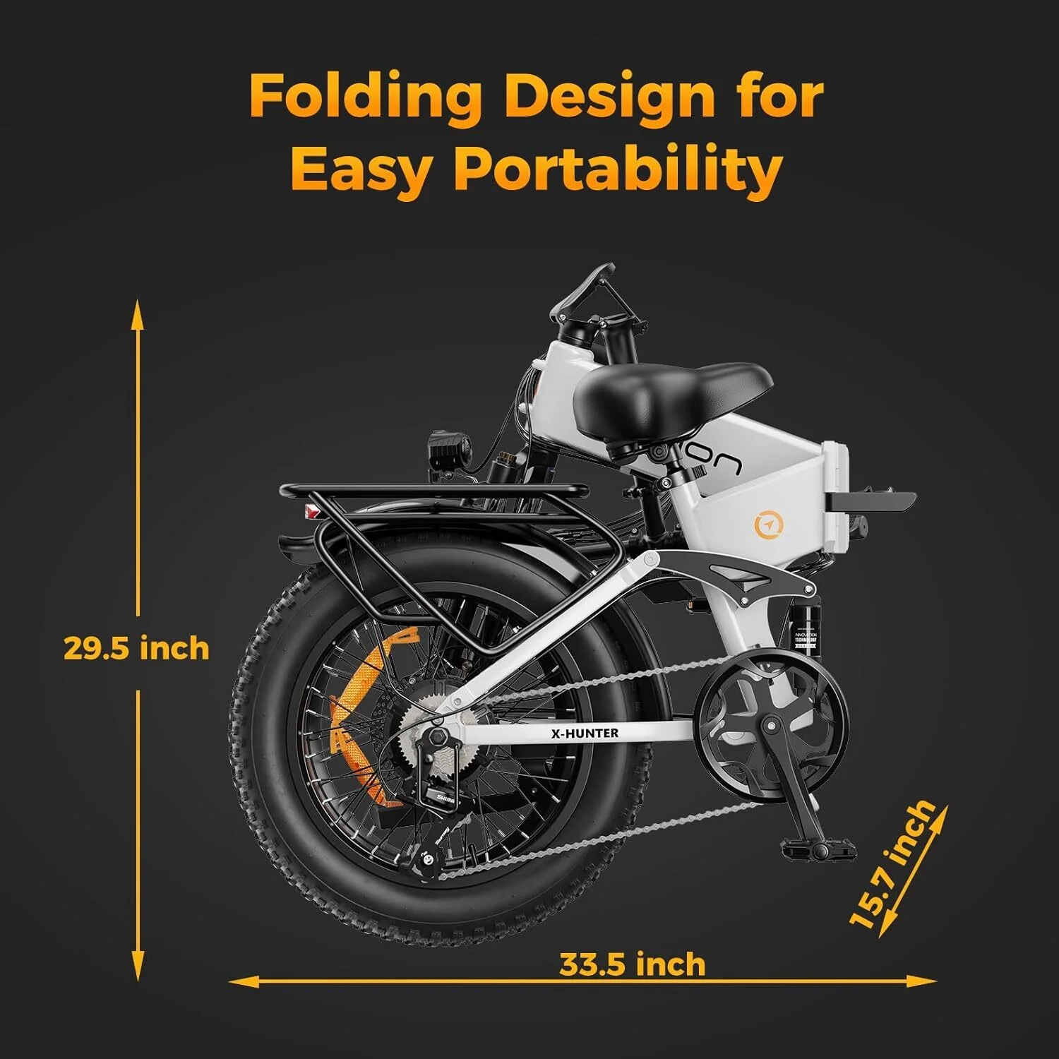 Jasion X-Hunter 20in Folding Fat Tire Electric Bike, 750W