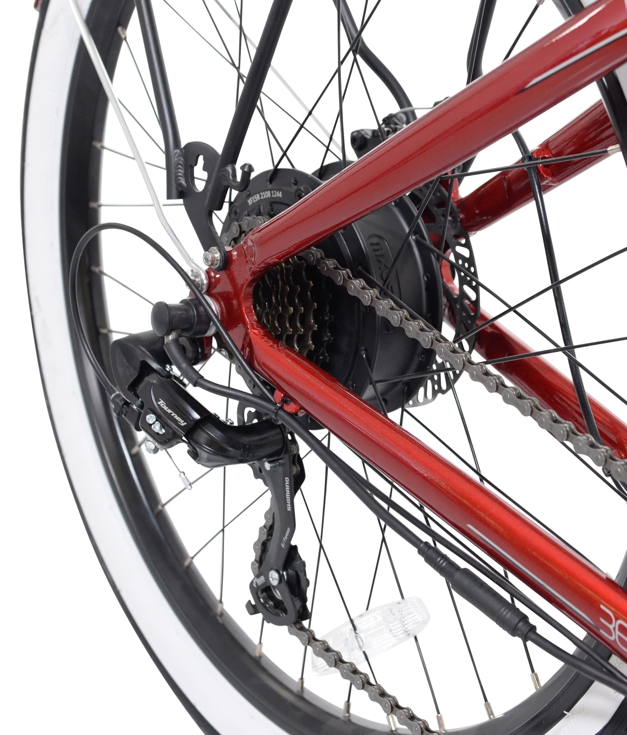 Kent 26in Pedal-Assist Electric Cruiser Bike, 350W, Red