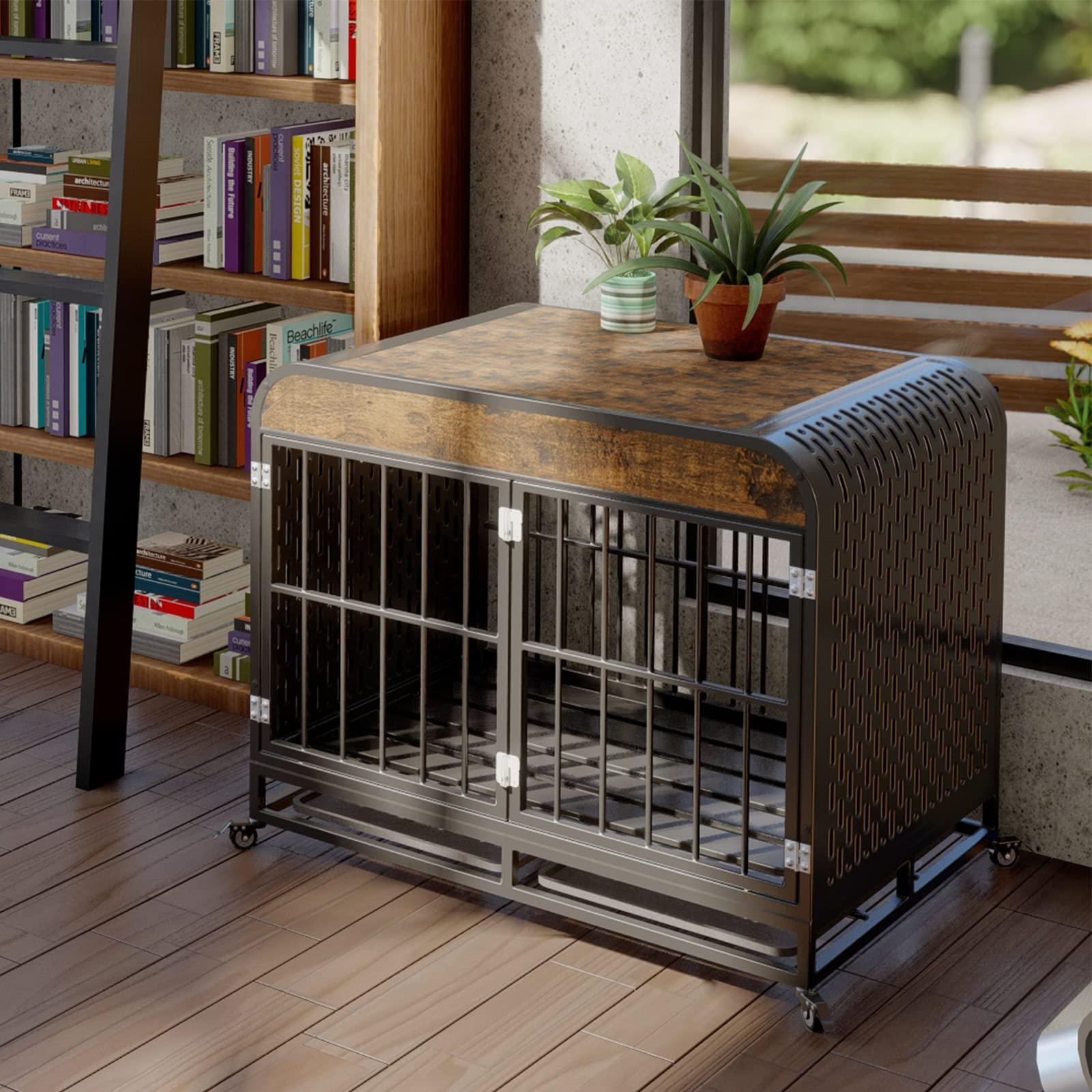 Heavy Duty Indestructible Dog Crate with Sturdy Door Lock