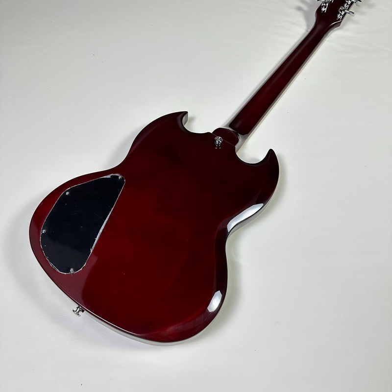 G400 Angus Young Dark Wine Red SG Electric Guitar with Lightning Bolt Inlays