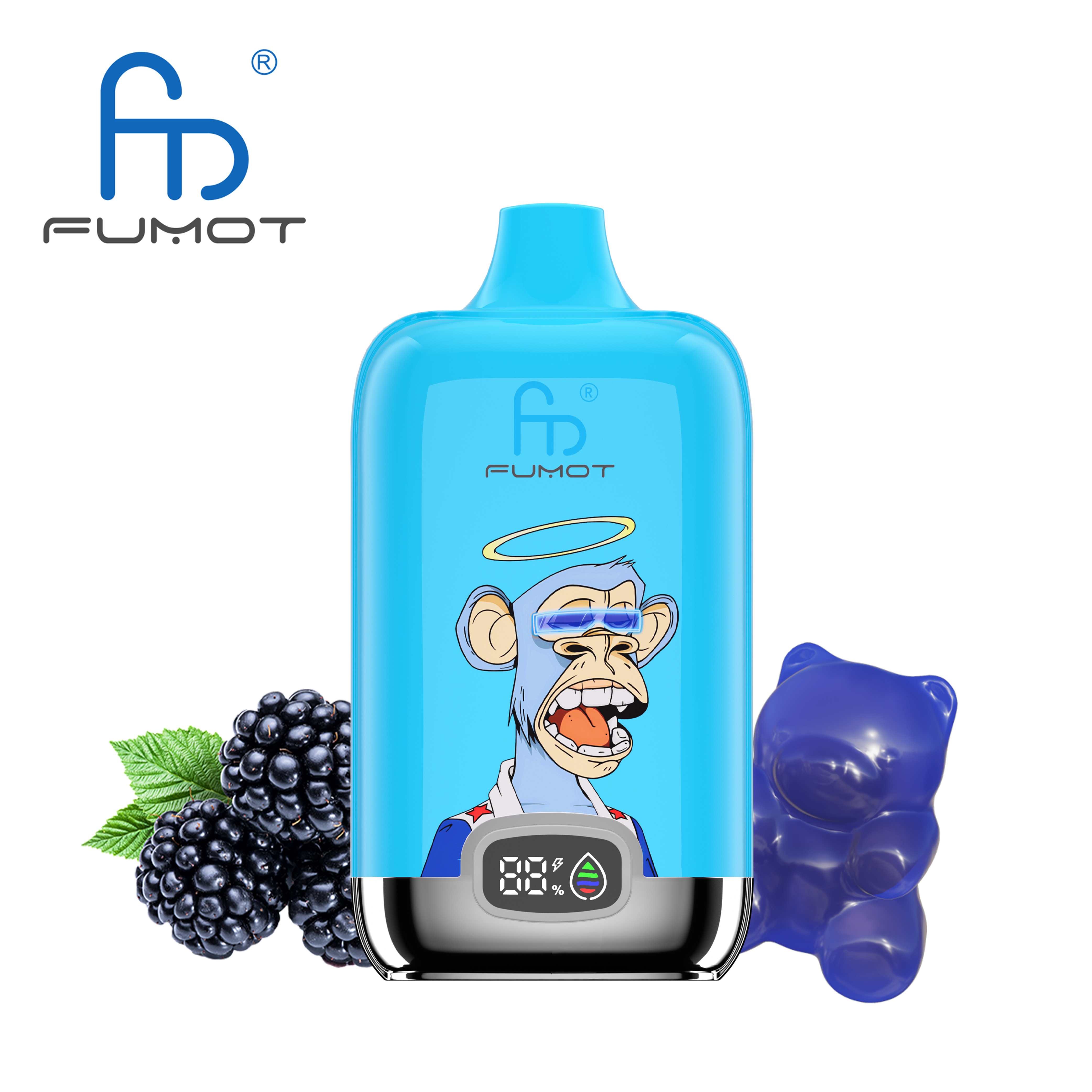 Fumot electronic cigarette in blueberry flavor, portable and sleek vape device designed for modern vaping enthusiasts, compact and ergonomic, suitable for both beginners and experienced users, rechargeable with long-lasting battery, stylish street-style design, ideal for indoor and outdoor use, vibrant urban skatepark background, subtle natural sunlight highlighting metallic finish, soft ambient mist rising from device mouthpiece, safe and high-quality materials, premium vaping experience, perfect for lifestyle and casual vaping, easy to carry during travel, ideal gift for vape lovers, top-rated pod system and e-cigarette, reliable and enjoyable fruit flavor vaping, tailored for Germany and Netherlands market, contemporary aesthetic appealing to youth, smooth airflow, visually appealing design, real-life lifestyle scenario, showcasing latest model features and advanced technology