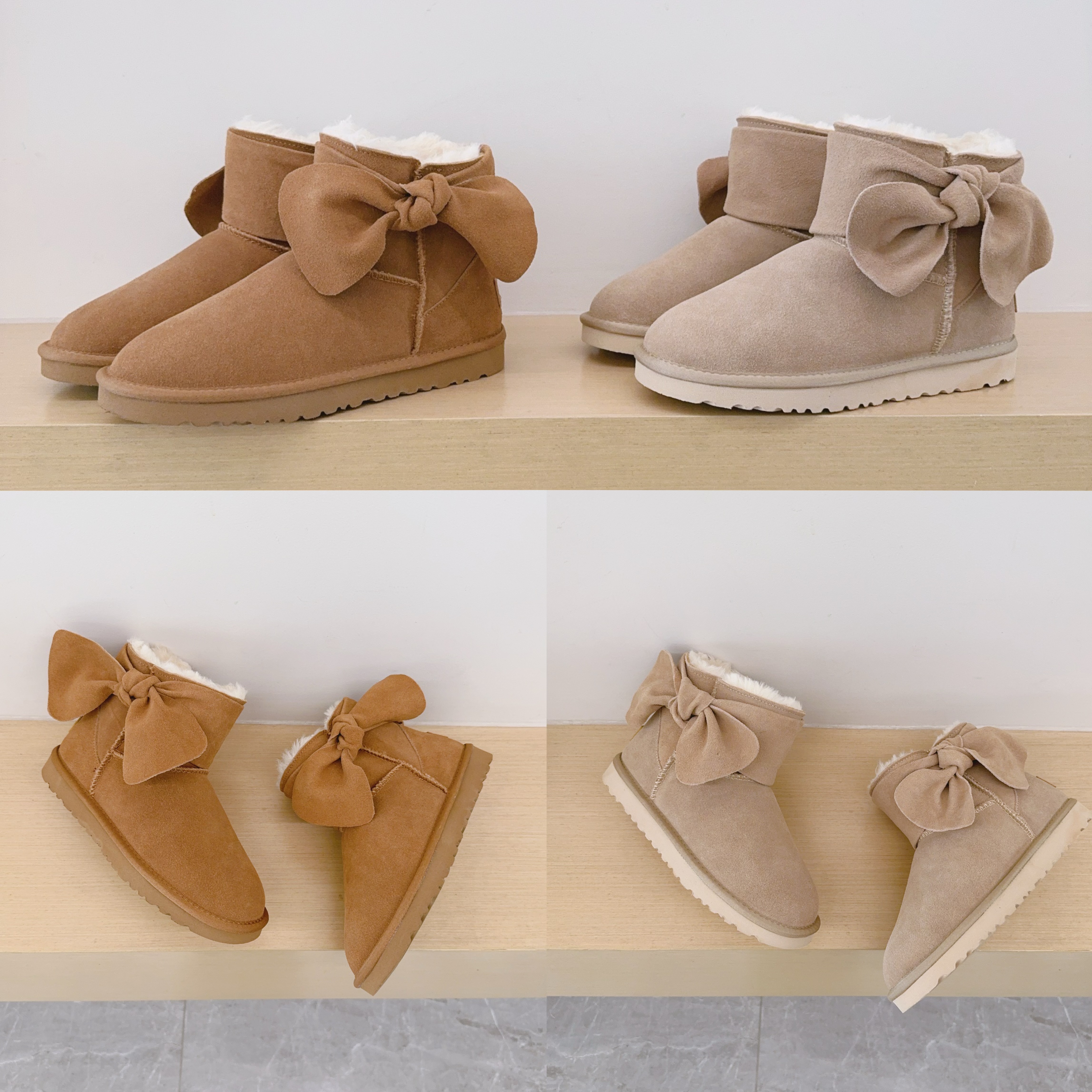 UGG Kids Large Bow Ankle Boots