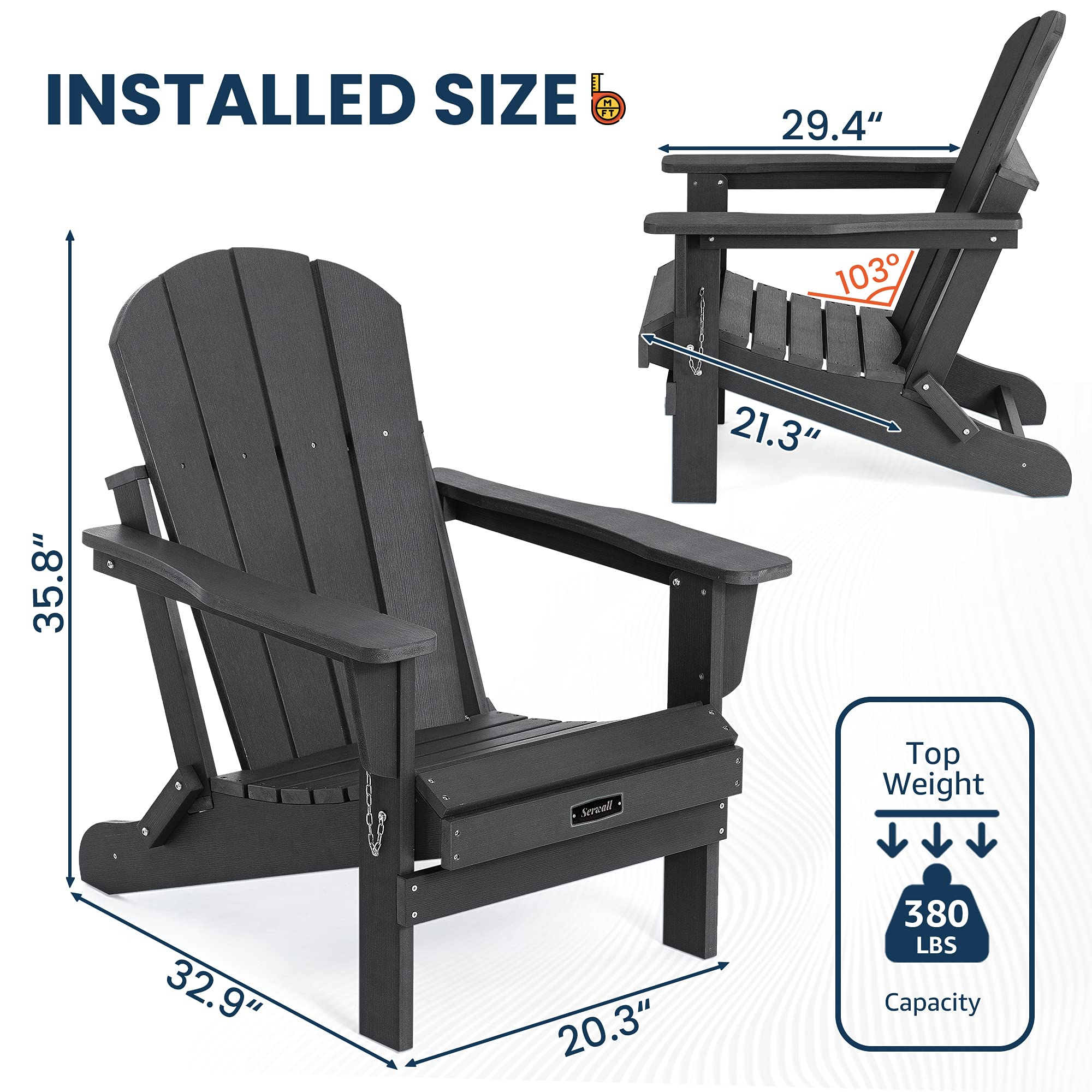 Folding Adirondack Chair Set of 4