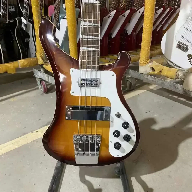 Top Bass Electric Guitar Vintage Sunburst Color Chrome Hardware High Quality