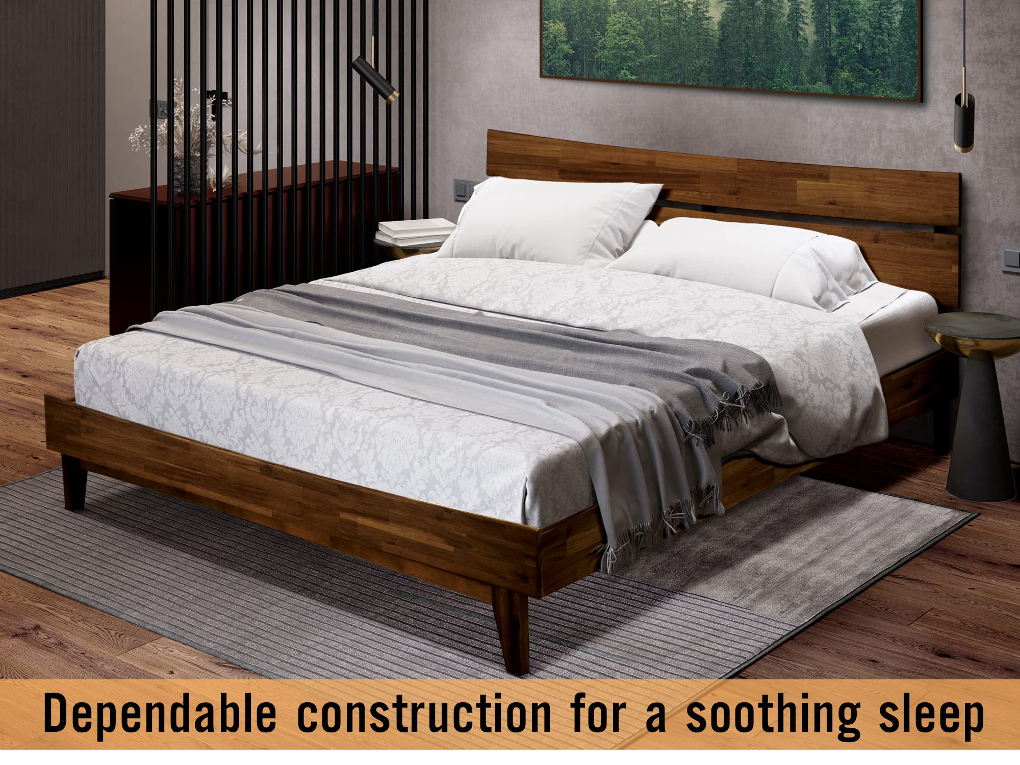 Acacia Aurora 14 Inch Wood Platform Bed