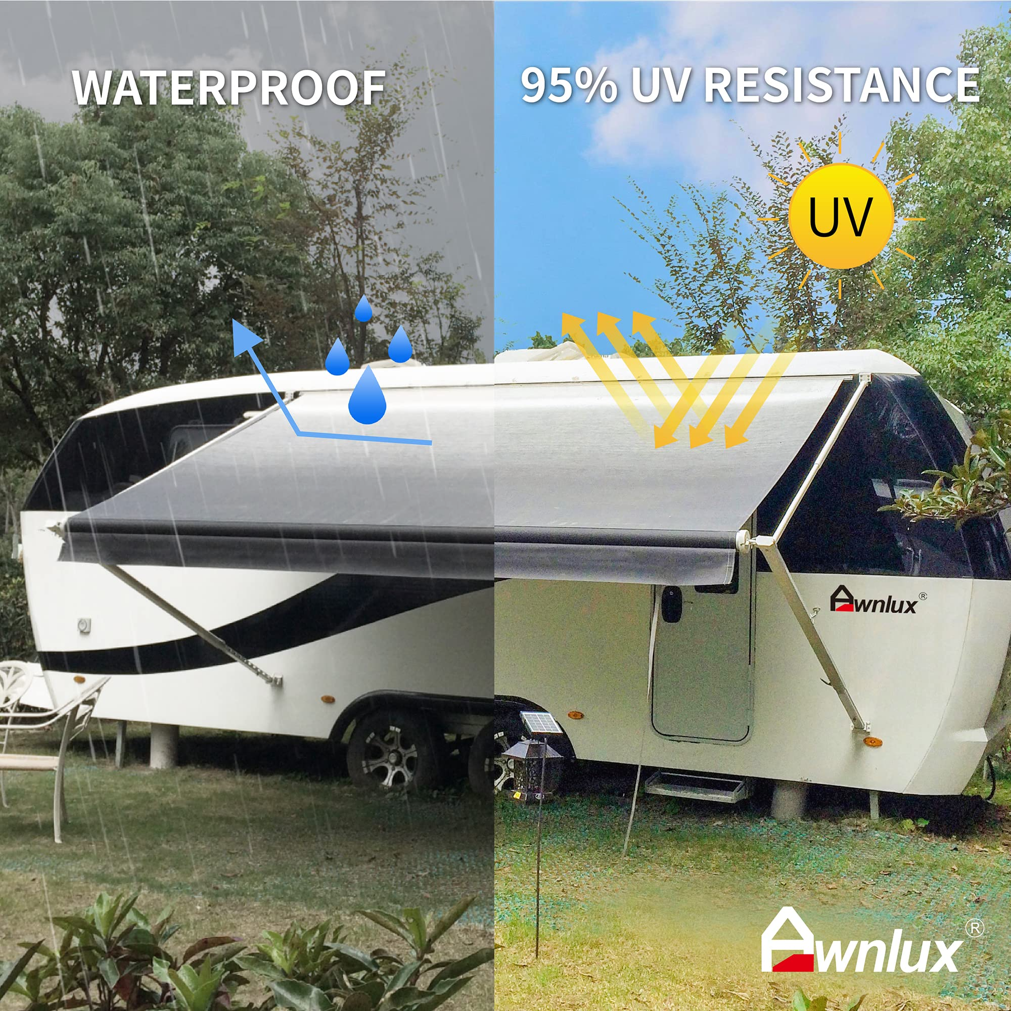 Manual Modular Retractable RV Awning Full Set Assemblies
