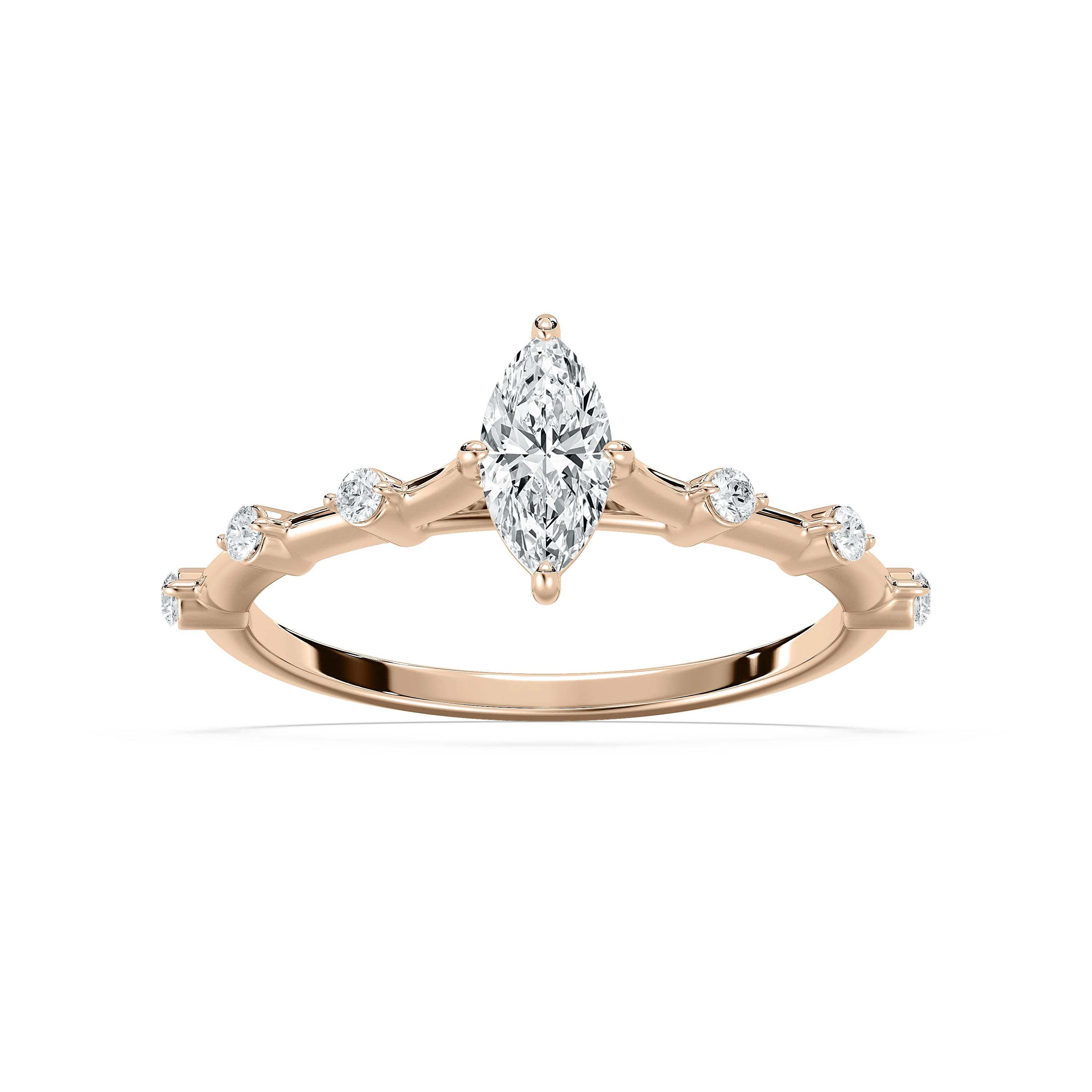 Nika 1/2 ctw Marquise Lab Grown Diamond Petite Floating Side Stone Promise Ring