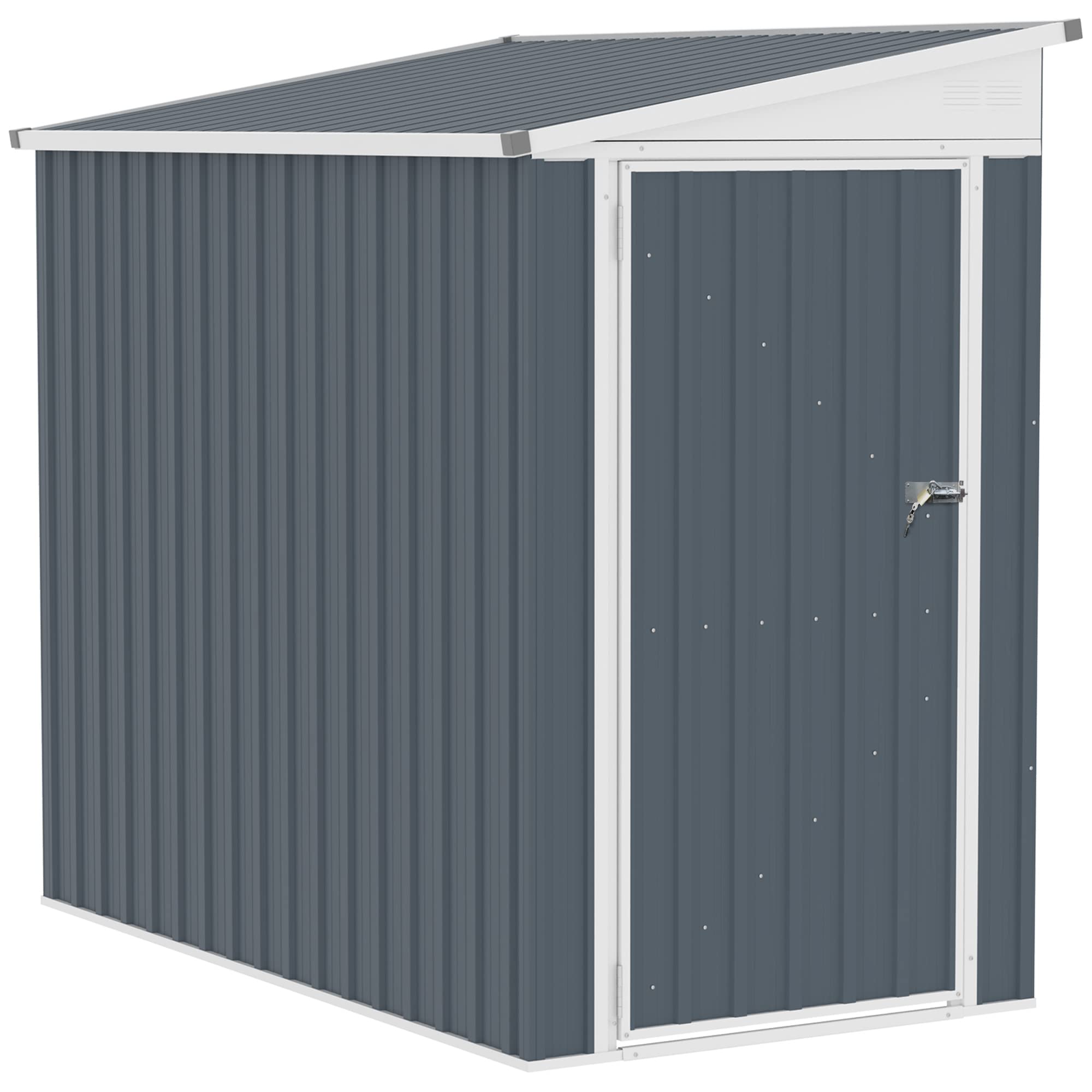 4' x 8' Steel Sloping Metal Tool House with