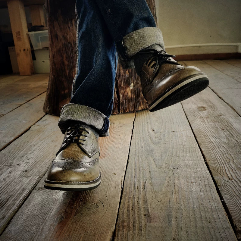 New brogue leather loafers