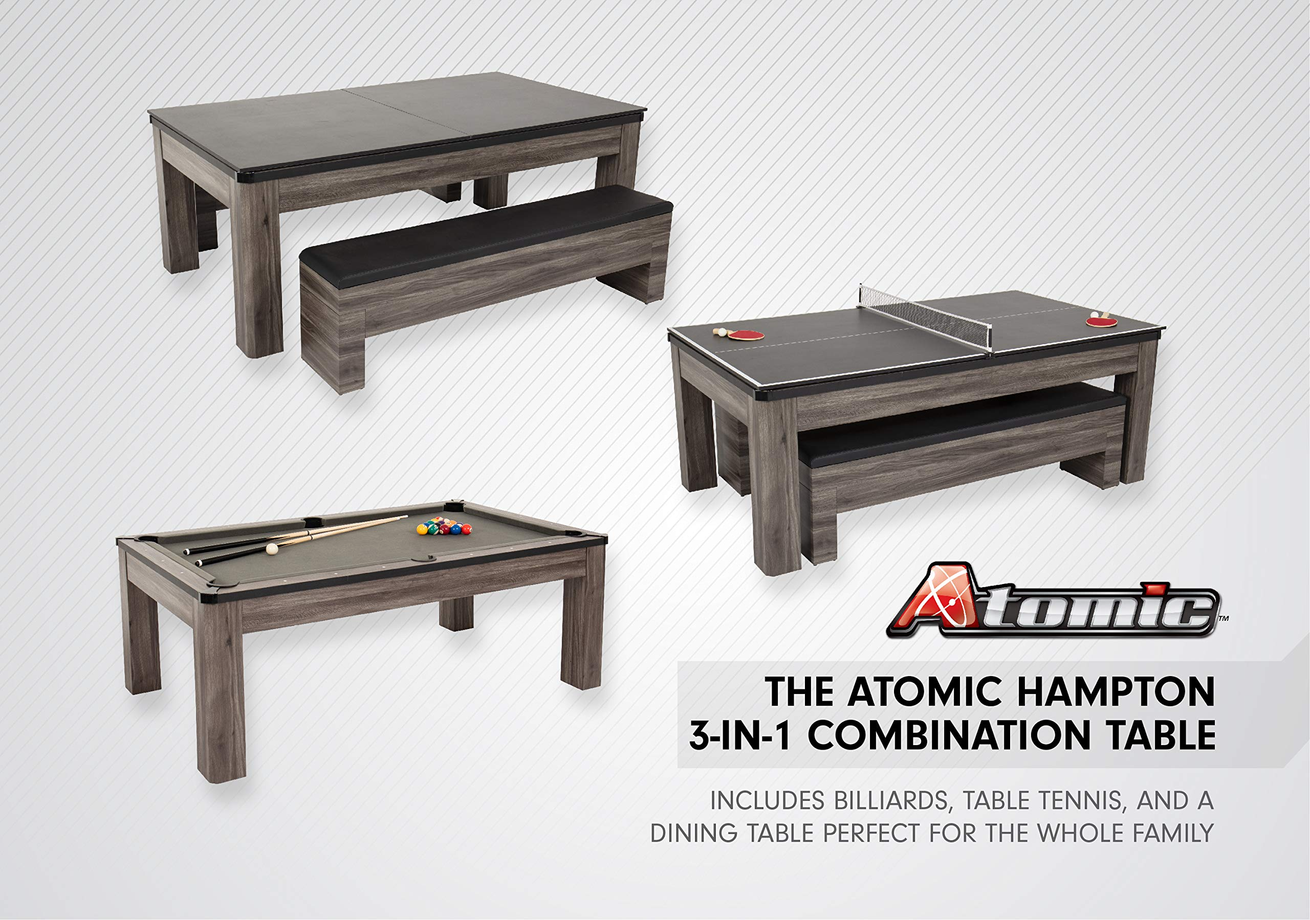 7' Hampton 3-in-1 Combination Table Includes Billiards