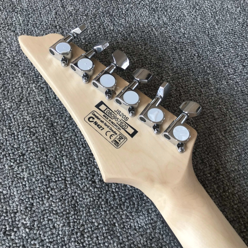 Electric Guitar Floyd Rose Tremolo Bridge Locking Nut Pearl Dots 6 Strings Top