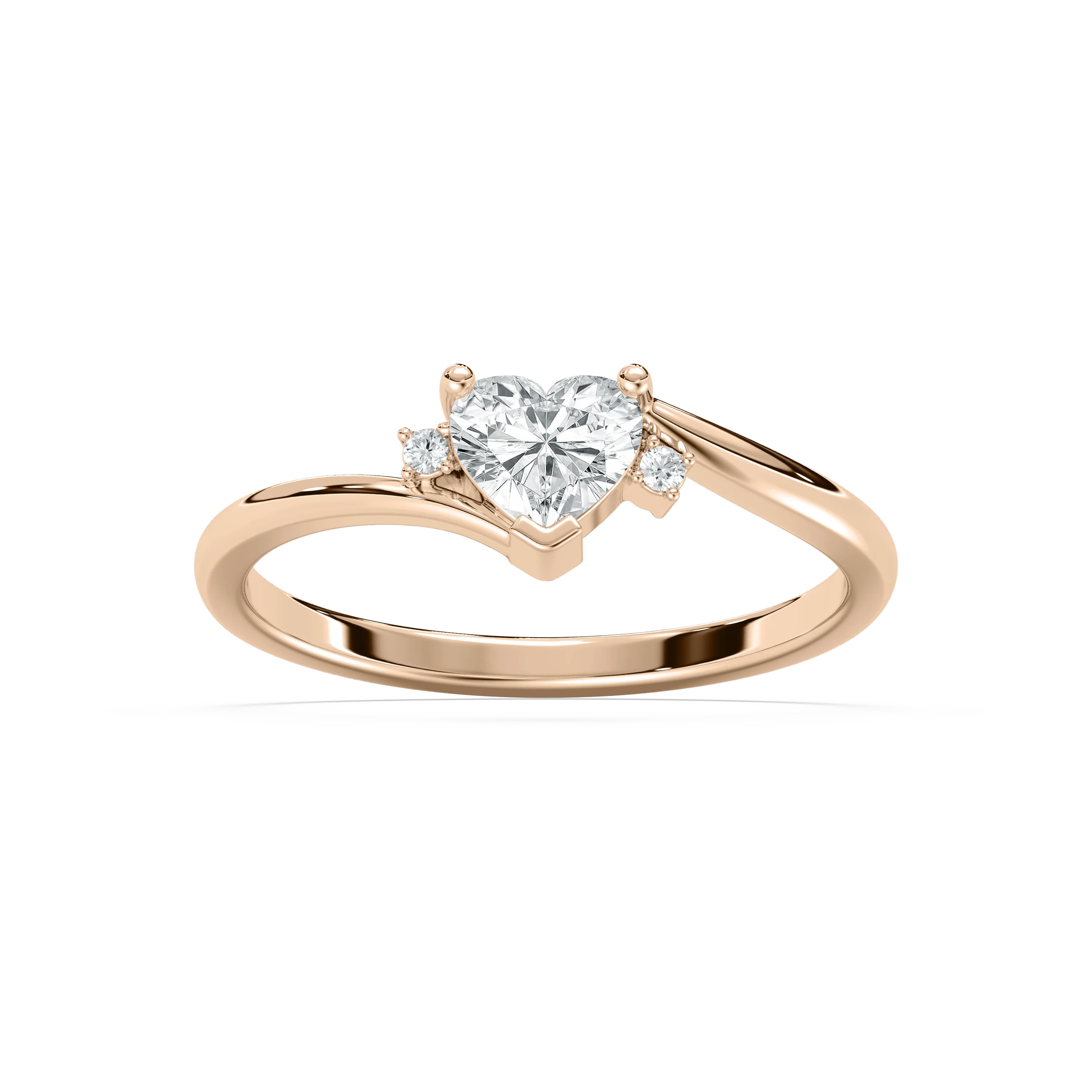 Reagan 1/2 ctw Heart and Round Lab Grown Diamond Bypass Promise Ring