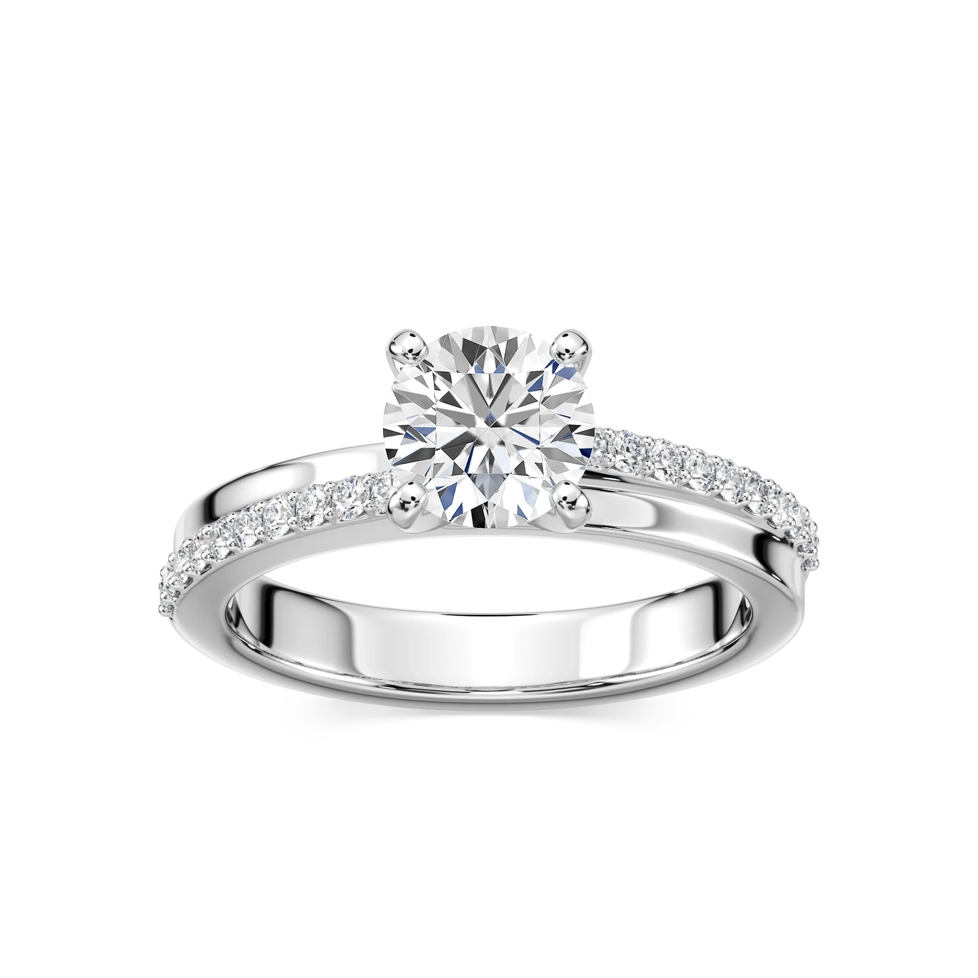 Avery Lab Grown Diamond Interlaced Side Stone Engagement Ring