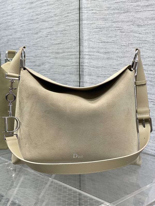 Dior Hobo Bag Medium Silver Suede