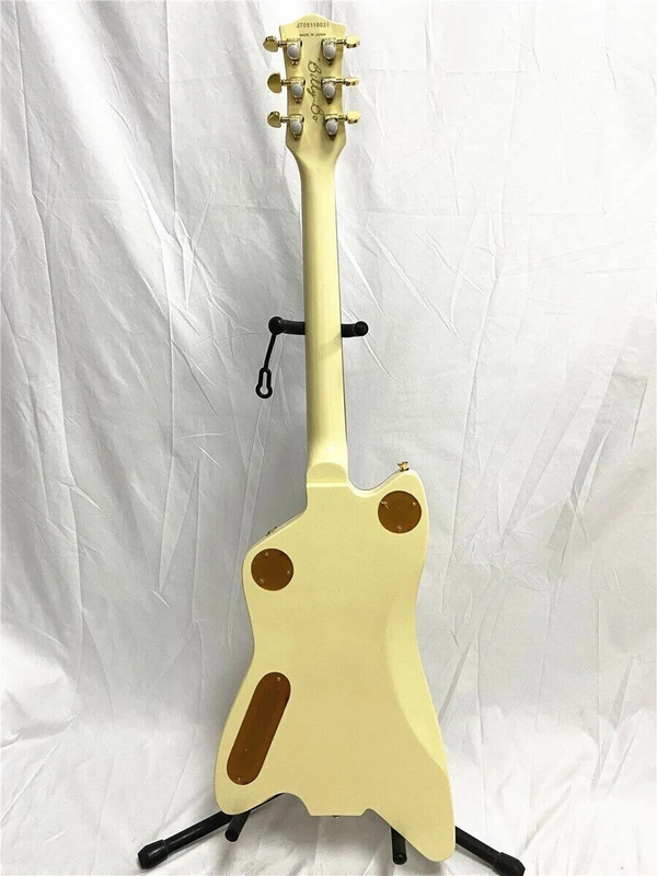 Premium 6-String Electric Guitar in Cream Yellow Finish with Gold Trim