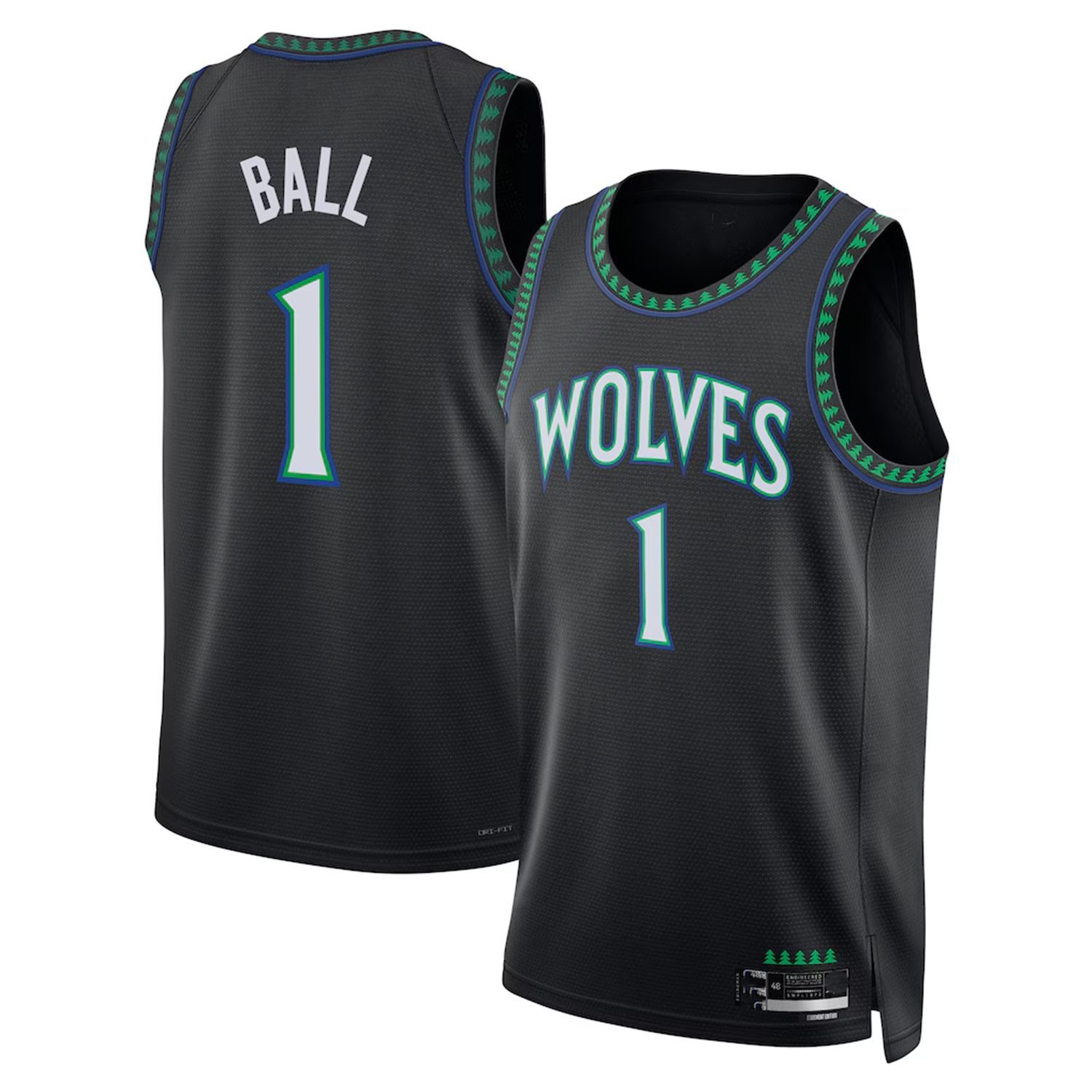 BALL Minnesota Timberwolves Swingman Jersey Black 26/27
