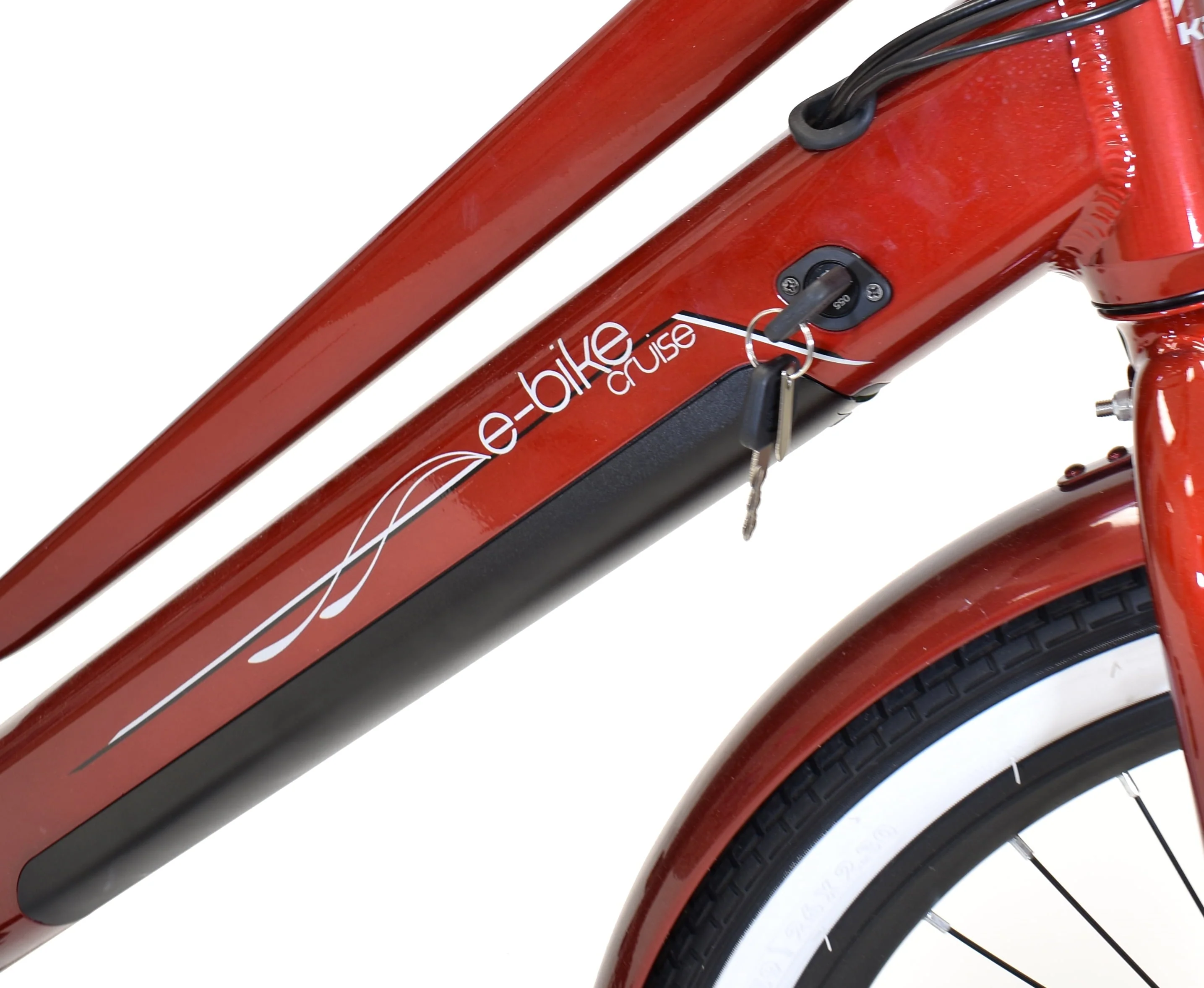 Kent 26in Pedal-Assist Electric Cruiser Bike, 350W, Red