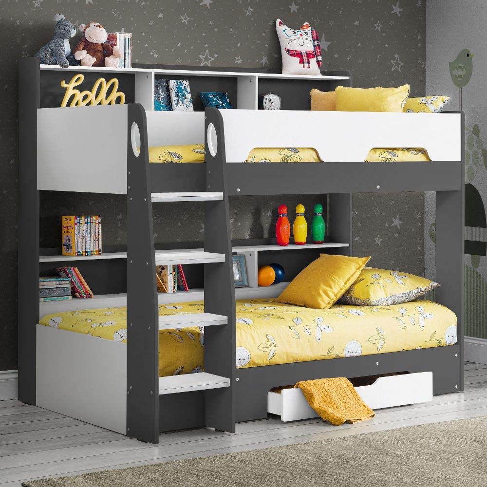 Wooden Bunk Bed with Underbed Storage Drawer