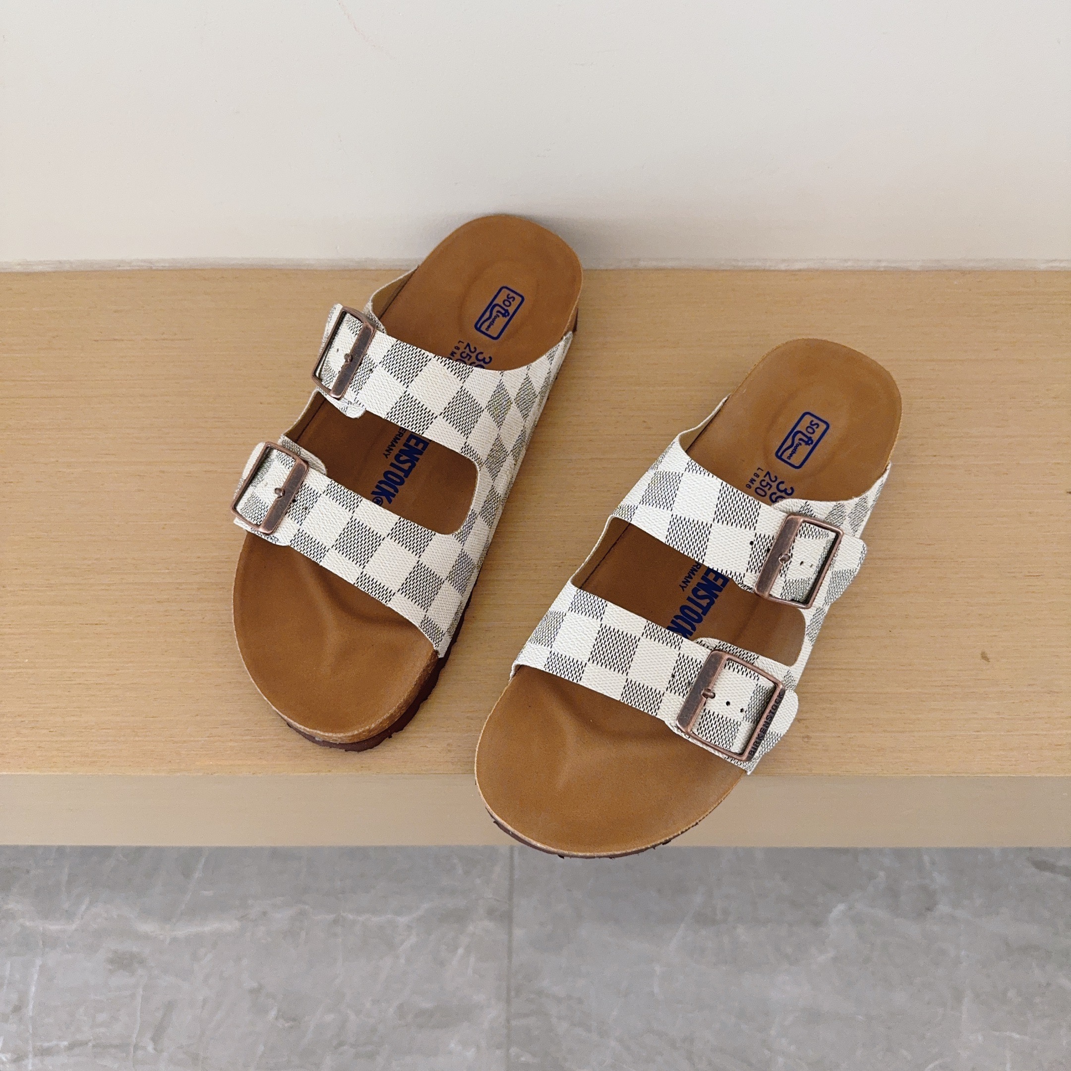 UGG Kids Checkerboard Birken-Style Two-Strap Sandals Adult And Kids