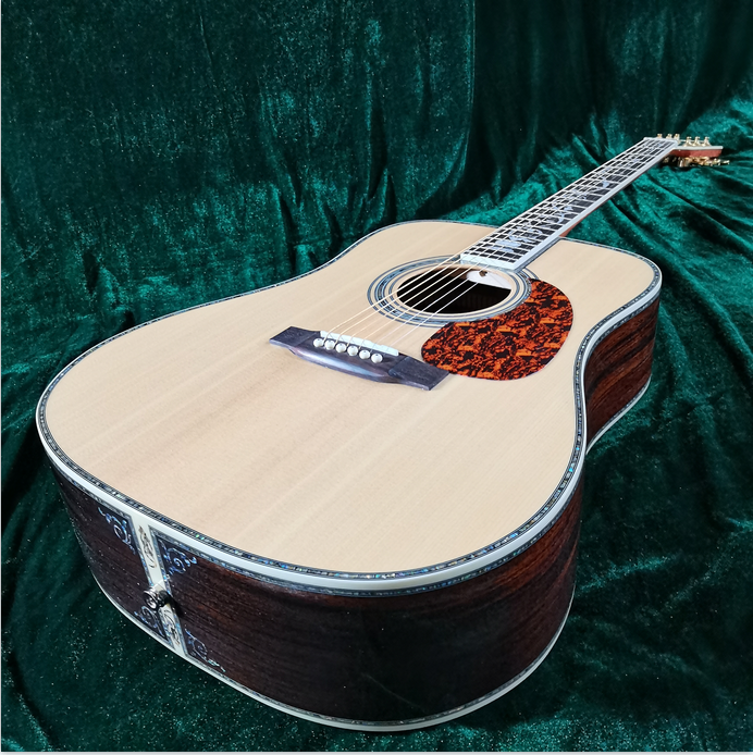 New Hollow Body D45 Acoustic Electric Guitar with EQAbalone Inlay Solid Spruce