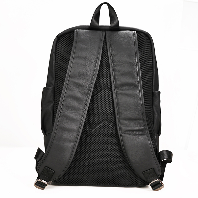 Professional Black Leather Laptop Backpack