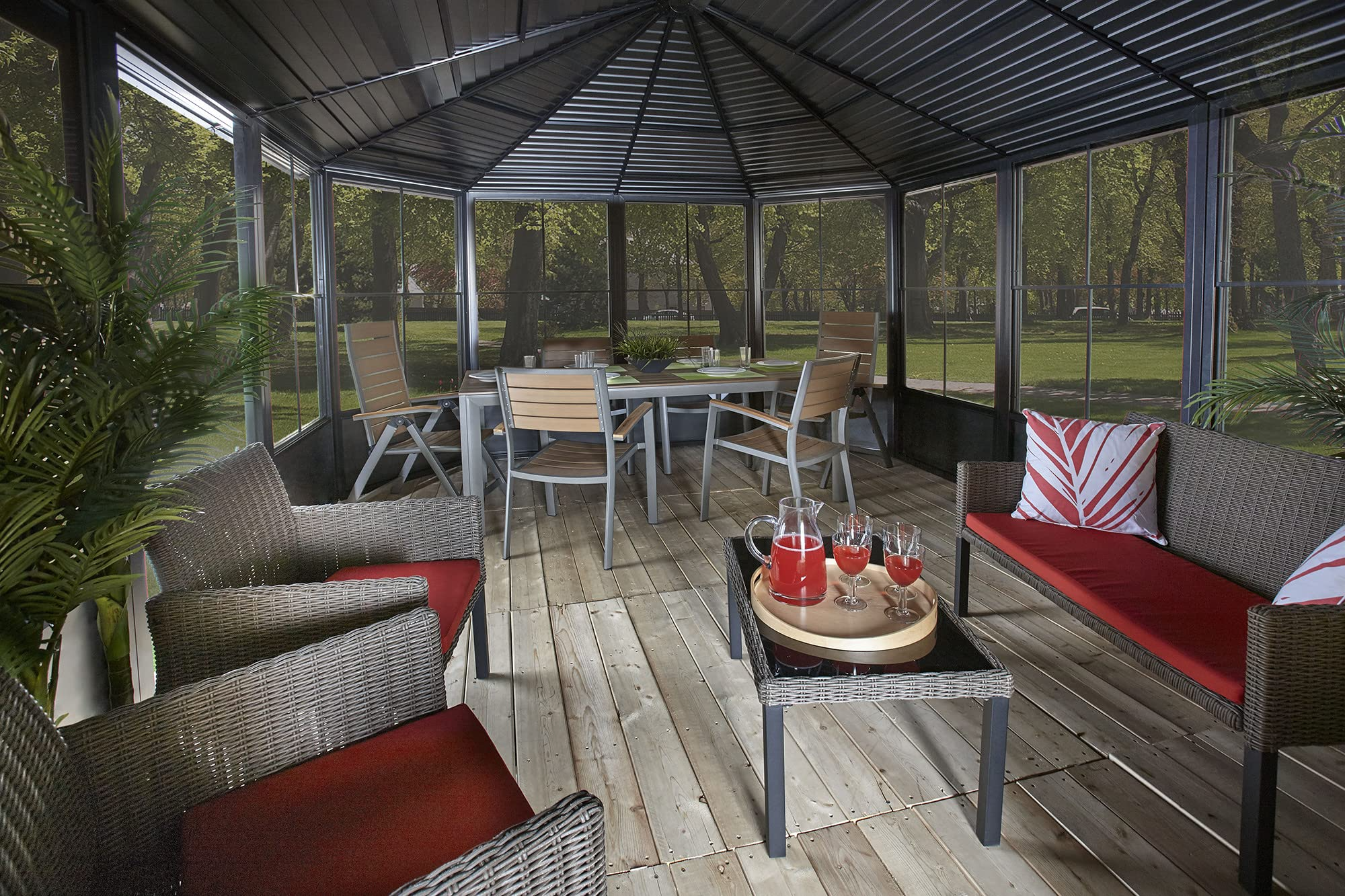 Charleston Solarium Sunroom with Mosquito Nets, Dark Grey