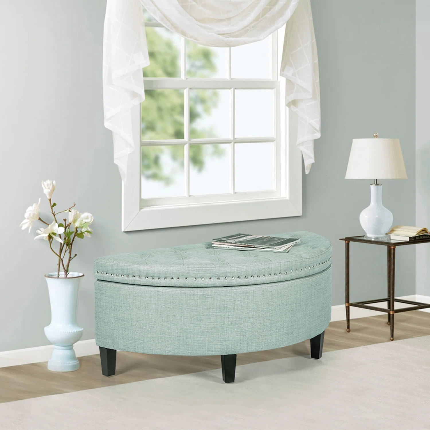 Roxann Upholstered Flip Top Storage Bench