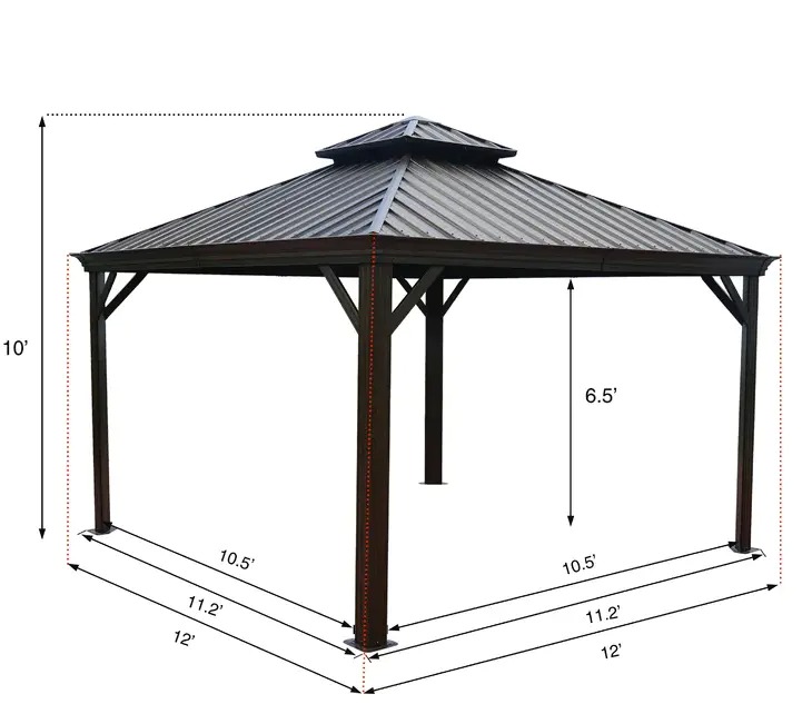 Alexander 12 Ft. W X 12 Ft. D Aluminum Patio Gazebo