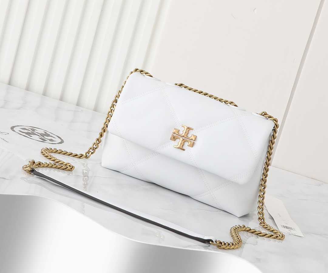 Tory Burch Kira New Style Small Full Leather Chain Shoulder Bag
