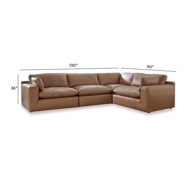 Emilia 4-Piece Leather Modular Sectional