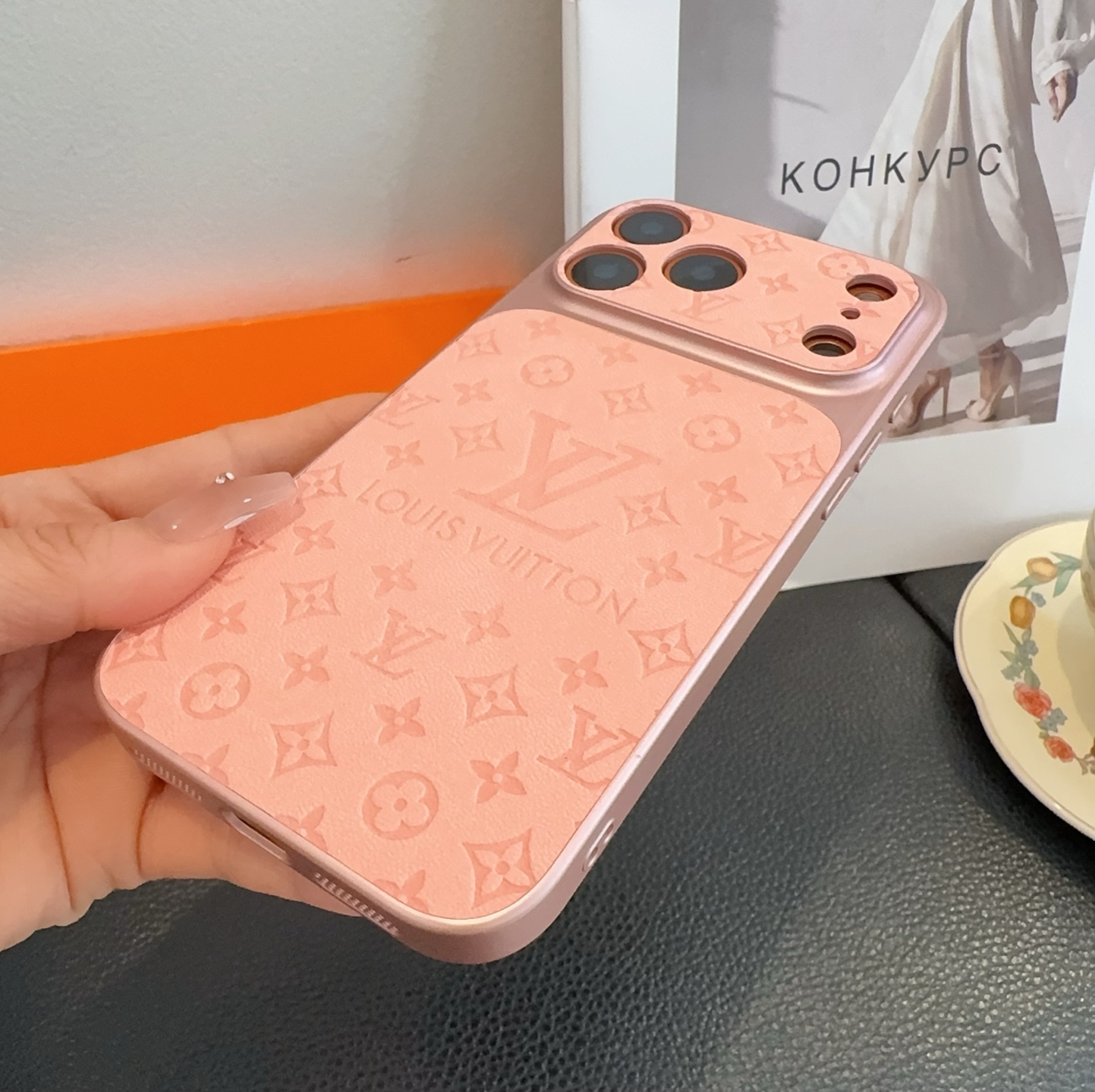 Louis Vuitton Embossed Monogram Full Cover Luxury Phone Case