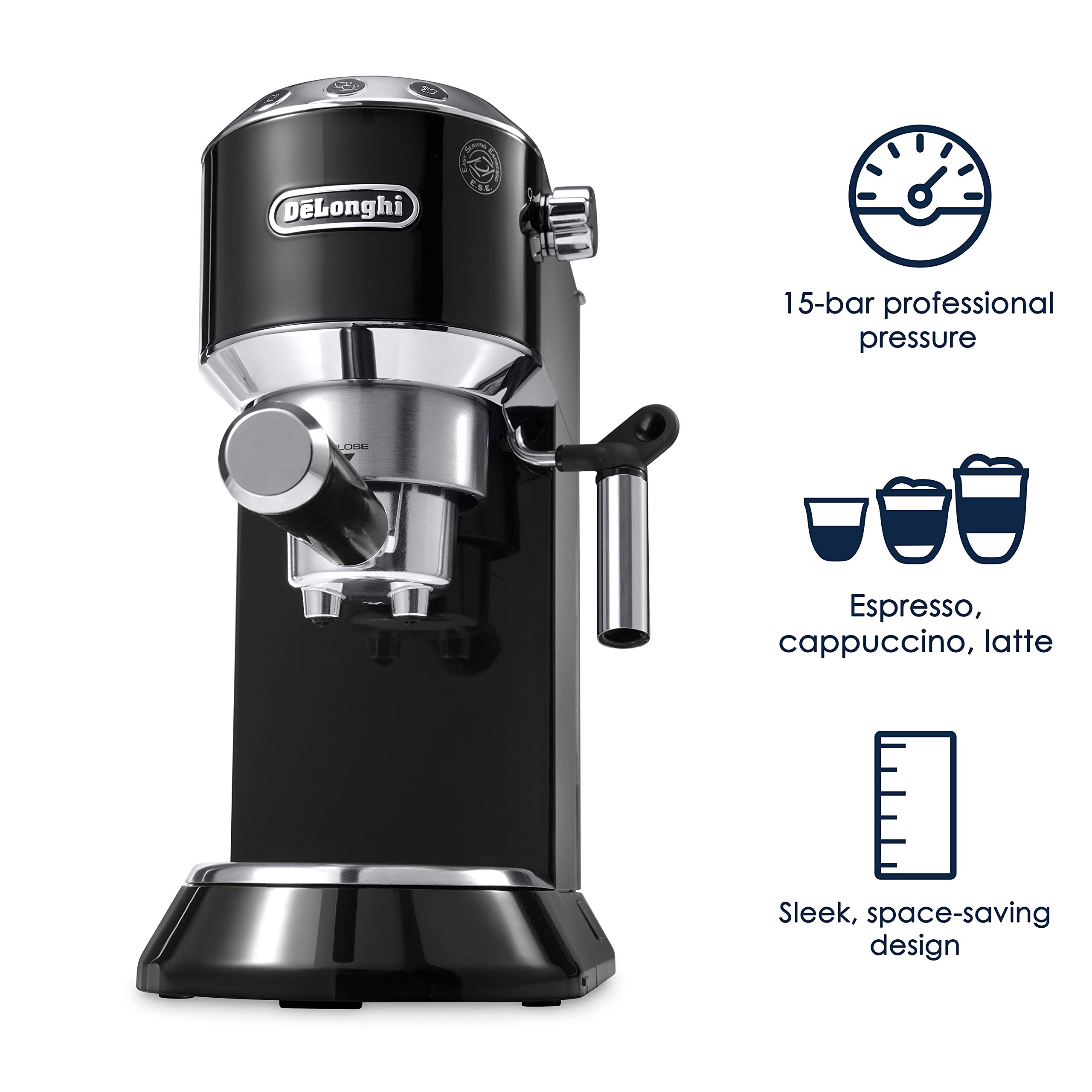 15 Bar Stainless Steel Slim Espresso & Cappuccino Machine
