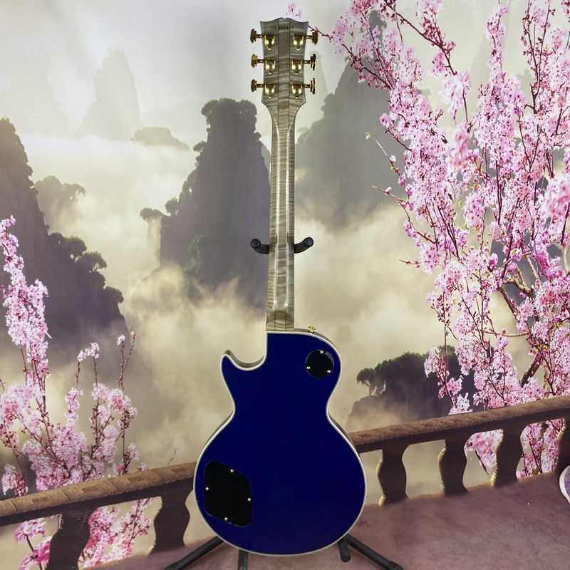 Custom 6 Strings Electric Guitar Gold Hardware Flame Maple Shell Abalone Inlay