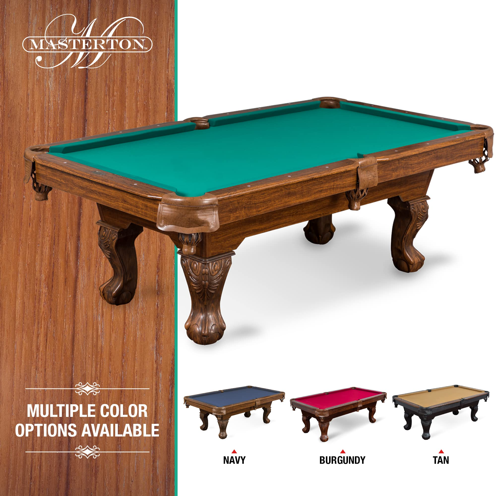 Billiard Pool Table 87" & Cover - Scratch Resistant Top Rail