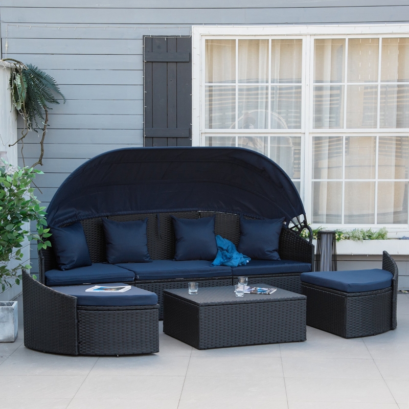 4 PC Patio Wicker Lounge Set